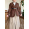 Cashmere Knitted Jacket (Without Belt) Brown