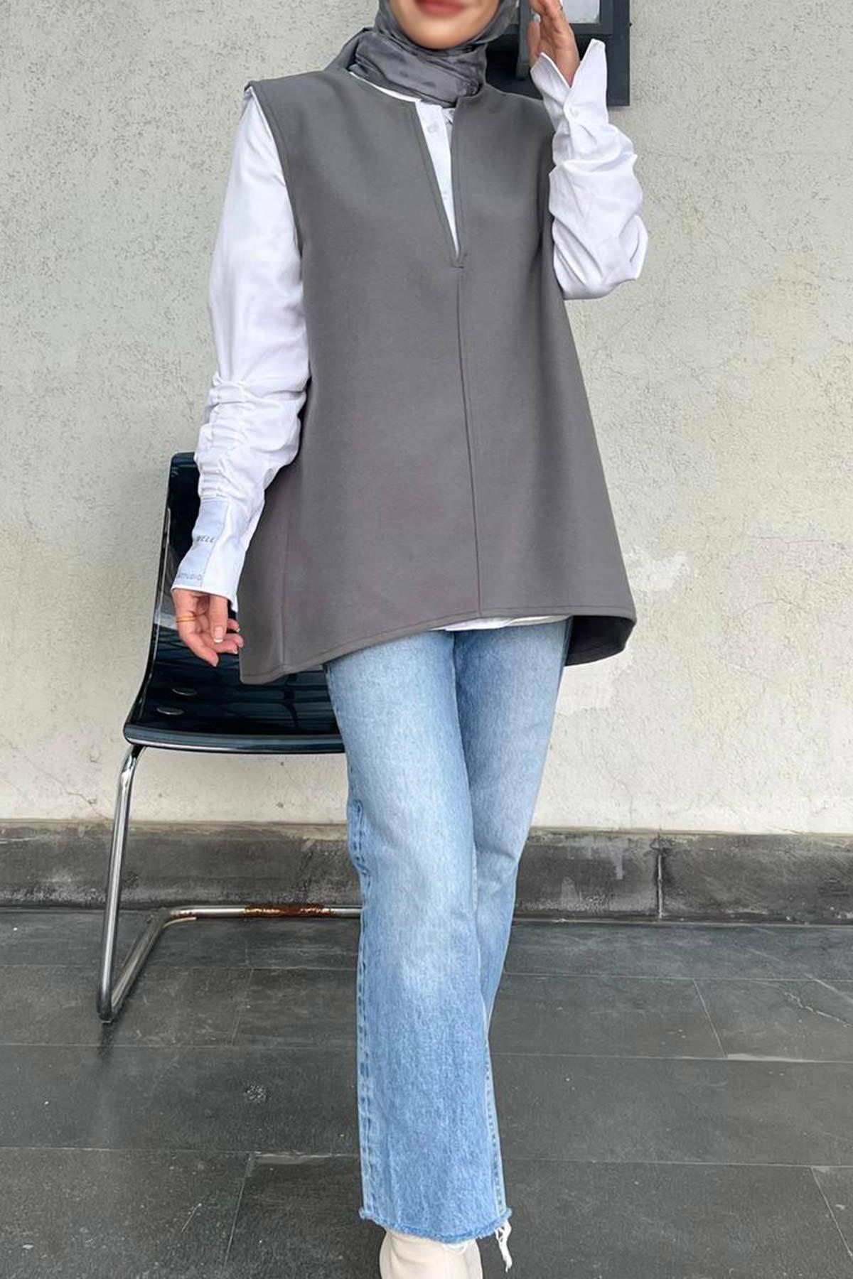 Cashmere Vest Gray