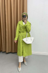 Belt Detailed Trench Coat Pistachio Green