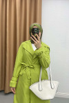 Belt Detailed Trench Coat Pistachio Green