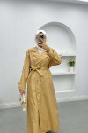 Belt Detailed Trench Coat LATTE