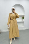 Belt Detailed Trench Coat LATTE