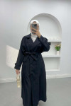 Belt Detailed Trench Coat Black ..