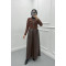 Belted Leather Dress Brown