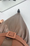 Belted Leather Dress Brown