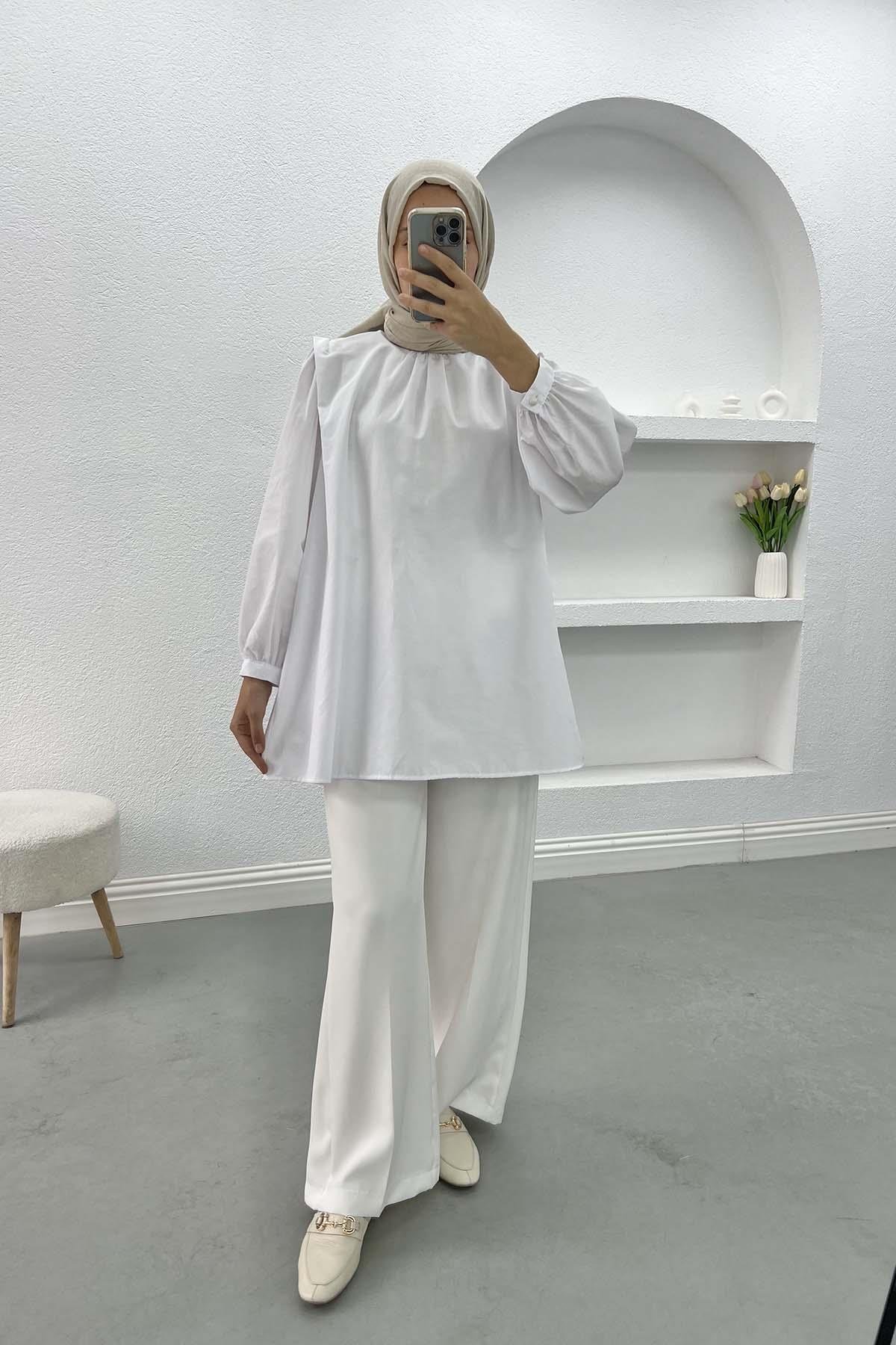 Belted Trousers White