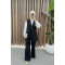 Belted Pleated Vest Set Black