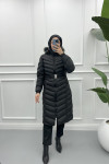 Belted Puffer Jacket Black