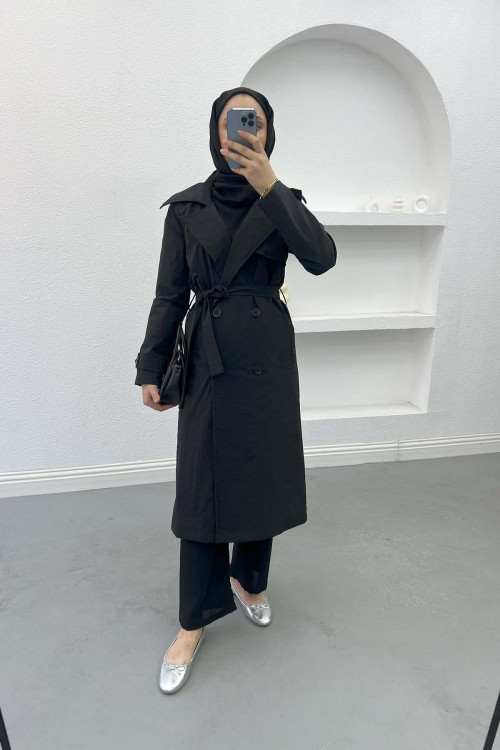 Belted Trench Coat Black