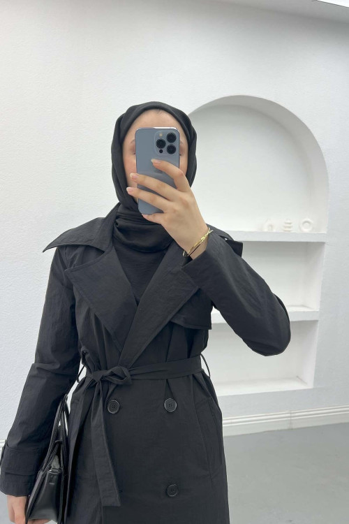 Belted Trench Coat Black