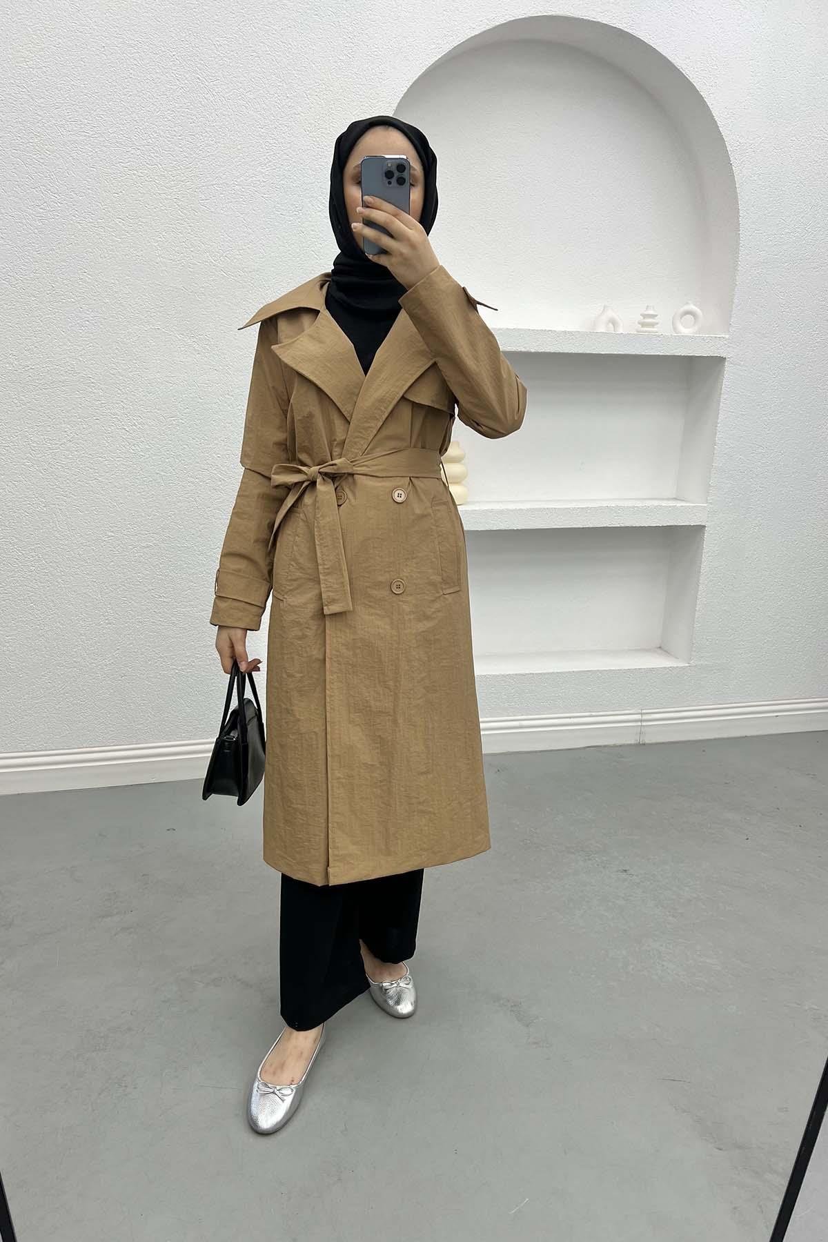 Belted Trench Coat Milky Coffee