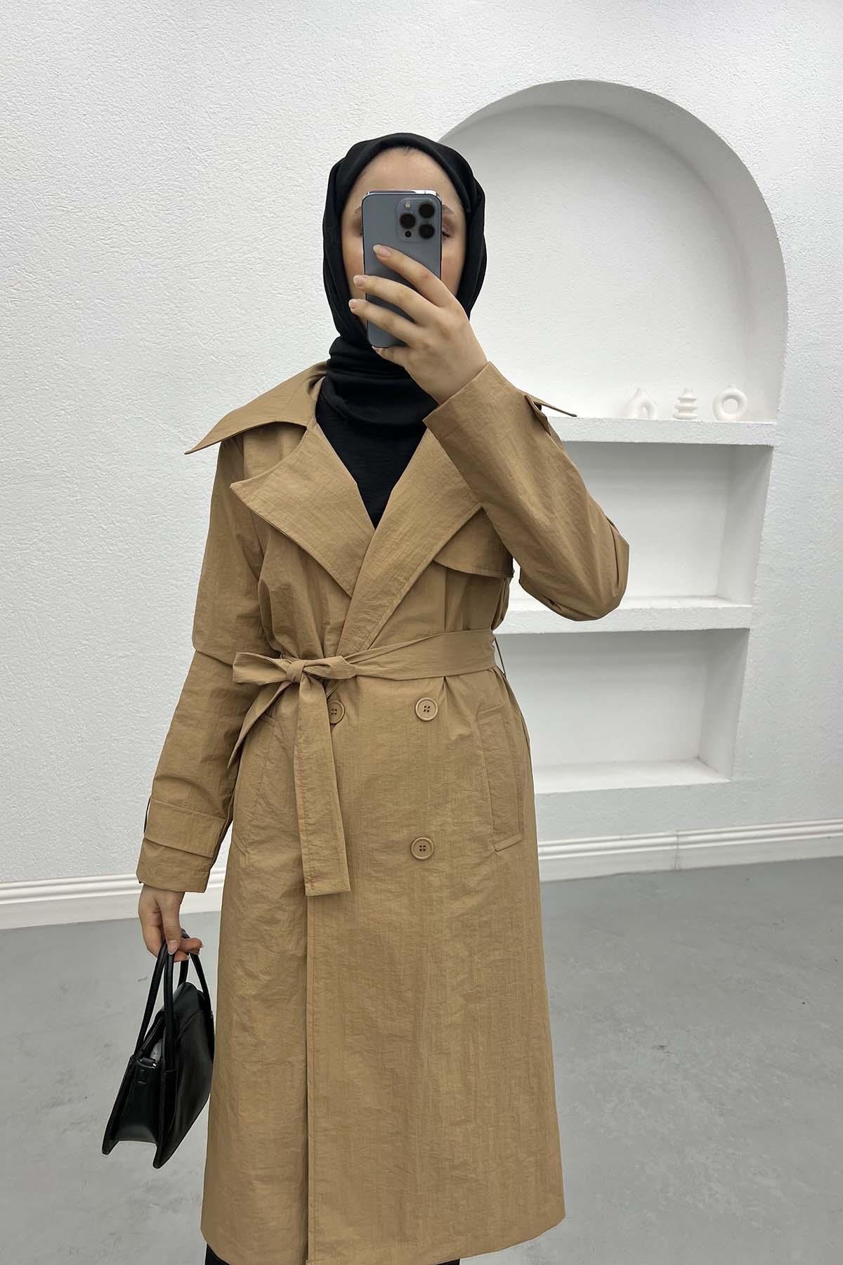 Belted Trench Coat Milky Coffee