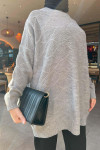 Self Patterned Knitwear Sweater Gray