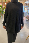 Self Patterned Knitwear Sweater Black