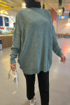 Self Patterned Knitwear Sweater Green