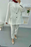 Linen Blazer Jacket White