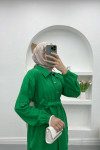 Linen Shirt Set Green