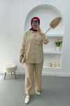 Linen Trouser Suit Beige