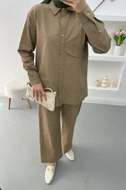 Linen Trouser Suit Mink