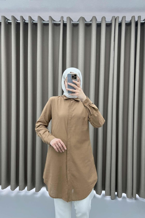 Linen Tunic Milk Coffee