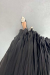 Crinkle Flared Skirt Black