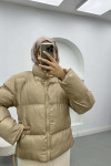 Short Puffer Jacket Beige