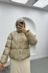 Short Puffer Jacket Beige