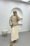 Short Puffer Jacket Beige