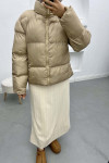 Short Puffer Jacket Beige