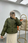 Short Puffer Jacket Khaki