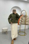 Short Puffer Jacket Khaki