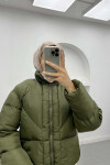 Short Puffer Jacket Khaki