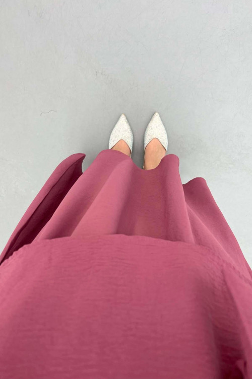 Sleeve Tied Skirt Suit Dusty Rose