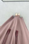 Sleeve Pleated Abaya Powder