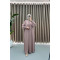 Sleeve Pleated Abaya Powder