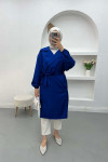 Gathered Sleeve Trench Coat Saxe Blue