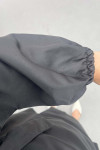 Gathered Sleeve Trench Coat Black