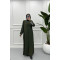 Striped Sleeve Abaya Green