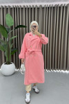 Sleeve Detailed Cashmere Coat Pink