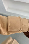 Sleeve Detailed Cashmere Coat Milky Coffee