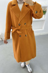 Sleeve Detailed Cashmere Coat Tan