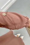 Tunic with Sleeve Detail and Necklace, Dusty Rose