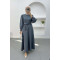 Sleeve Detailed Scuba Dress Anthracite