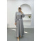 Scuba Dress with Sleeve Detail Gray