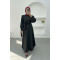 Sleeve Detailed Scuba Dress Black