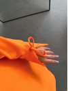 Sleeve Detailed Suit Orange