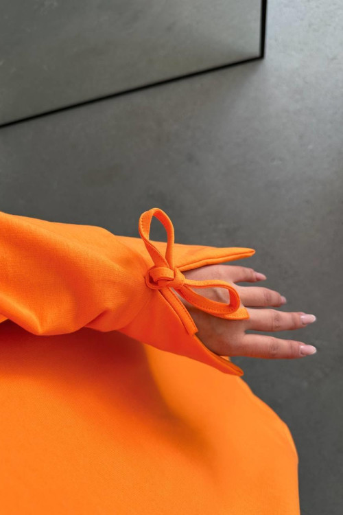 Sleeve Detailed Suit Orange