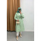 Sleeve Detailed Trench Coat Jeans Aqua Green