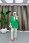 Folded Sleeve Jacket Green