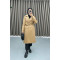 Belted Leather Trench Coat Camel